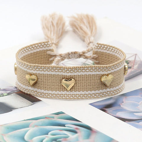 Polyester Woven Three- dimensional love flowing bracelet