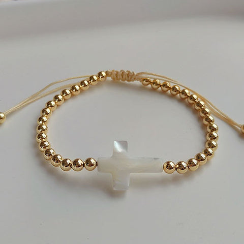 Fashion A Copper Gold- plated Cross Frame Bracelet